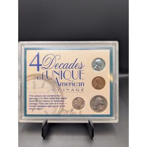 4-Decade U.S. Coin Set: Steel Cent, SILVER Dime, Bicentennial Quarter